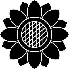 Sticker - Beautiful flower isolated in b&w color.