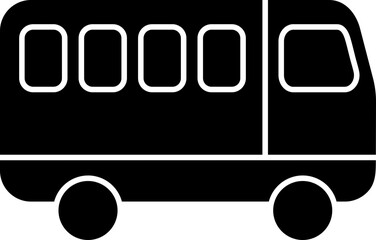 Wall Mural - Glyph mini bus icon in b&w color.