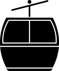 Sticker - Isolated cable car icon in black color.