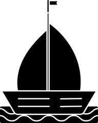 Canvas Print - Flat style sailboat icon or symbol.