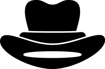 Sticker - Flat style cowboy hat glyph icon.