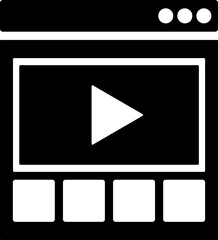 Poster - Video play web browser window icon.