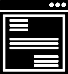 Poster - Flat style webpage icon in b&w color.