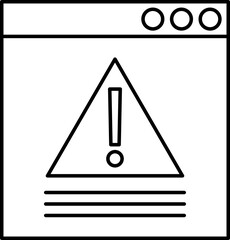 Poster - Web page error icon in line art.