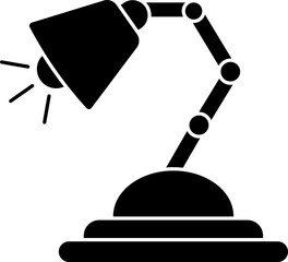 Sticker - Desk or study lamp icon in b&w color.