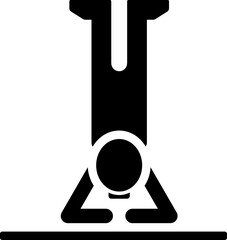 Poster - Man in handstands position icon in b&w color.