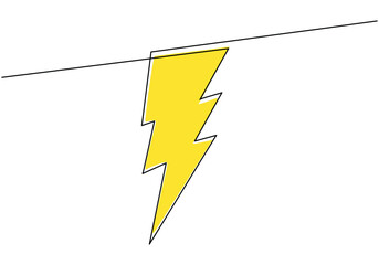 Wall Mural - Bolt electrical icon concept. Continuous line drawing.