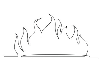 Wall Mural - Flame in continuous one line drawing. Background abstract fire.