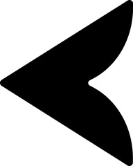 Canvas Print - Back or left arrow icon in black color.