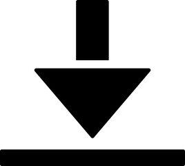 Sticker - B&W illustration of download icon.