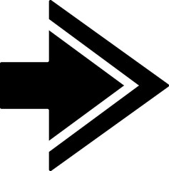 Sticker - Forward or right arrow icon in b&w color.