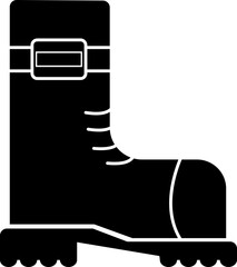 Canvas Print - B&W boot icon or symbol.