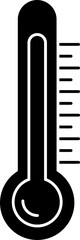 Poster - Illustration of thermometer icon in b&w color.