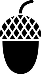 Sticker - B&W illustration of acorn icon.