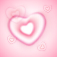 Wall Mural - Blur effect heart shape abstract pink background.