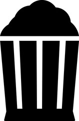 Sticker - Popcorn icon or symbol in b&w color.