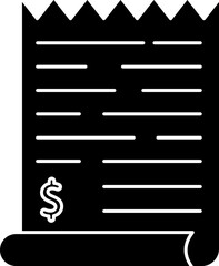 Sticker - B&W invoice icon in flat style.