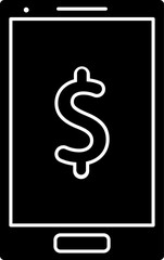 Sticker - Financial smartphone icon in glyph art.