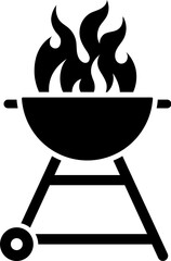 Poster - bbq grill icon in b&w color.