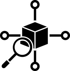 Poster - Block search glyph icon or symbol.