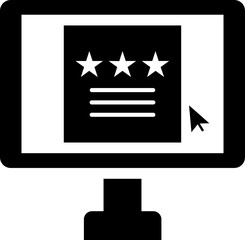 Canvas Print - Online rating or review icon on desktop.