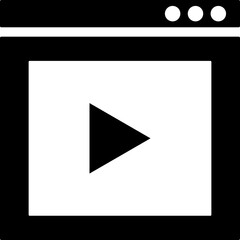 Sticker - Online video play icon in flat style.