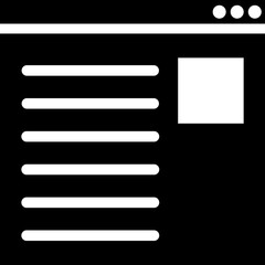 Sticker - Glyph web page icon in flat style.