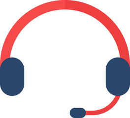 Canvas Print - Headphone icon in blue and red color.