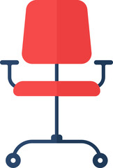 Canvas Print - Office Chair icon in red and blue color.