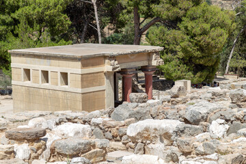 the archaeological site of Knossus on the the island of Crete (Greece)