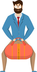 Sticker - Successful businessman holding a bag. Business concept illustration.