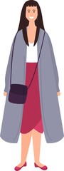 Poster - Cartoon character of young girl carrying a side bag.