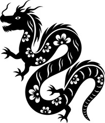 Poster - Dragon chinese zodiac glyph icon or symbol.