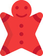 Gingerbread icon or symbol in red color.