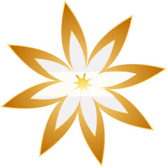 Poster - Illustration of flower in white and golden color.