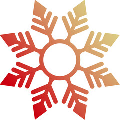 Wall Mural - Creative snowflake in red and golden color.