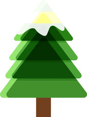 Poster - Green paper cut xmas tree on white background.