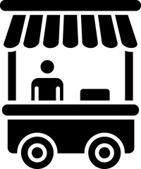 Poster - Food cart glyph icon or symbol.