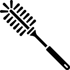 Sticker - Toilet brush glyph icon in flat style.