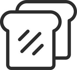 Sticker - Bread or toast icon in line art.