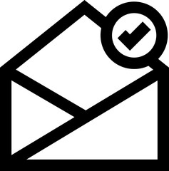 Sticker - Approve mail icon in line art.