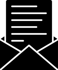 Canvas Print - Flat style mail or envelope icon in b&w color.