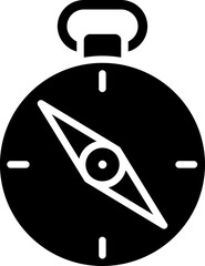 Sticker - Flat style stop clock icon in b&w color.