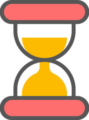 Poster - Isolated hourglass icon in red and yellow color.