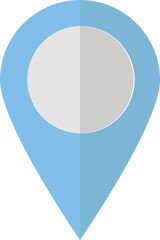 Sticker - Blue and gray map pin icon in flat style.