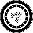 Cryptocurrency IOTA coin glyph icon or symbol.