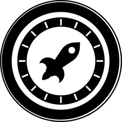 Poster - B&W stellar lumens coin icon in flat style.