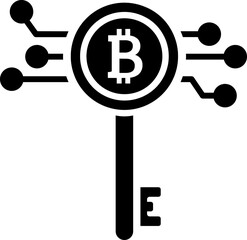 Canvas Print - Crypto digital key glyph icon or symbol.