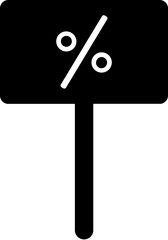 Poster - Discount Percentage Board glyph icon or symbol.