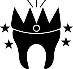 Sticker - Vector illustration of crown tooth.